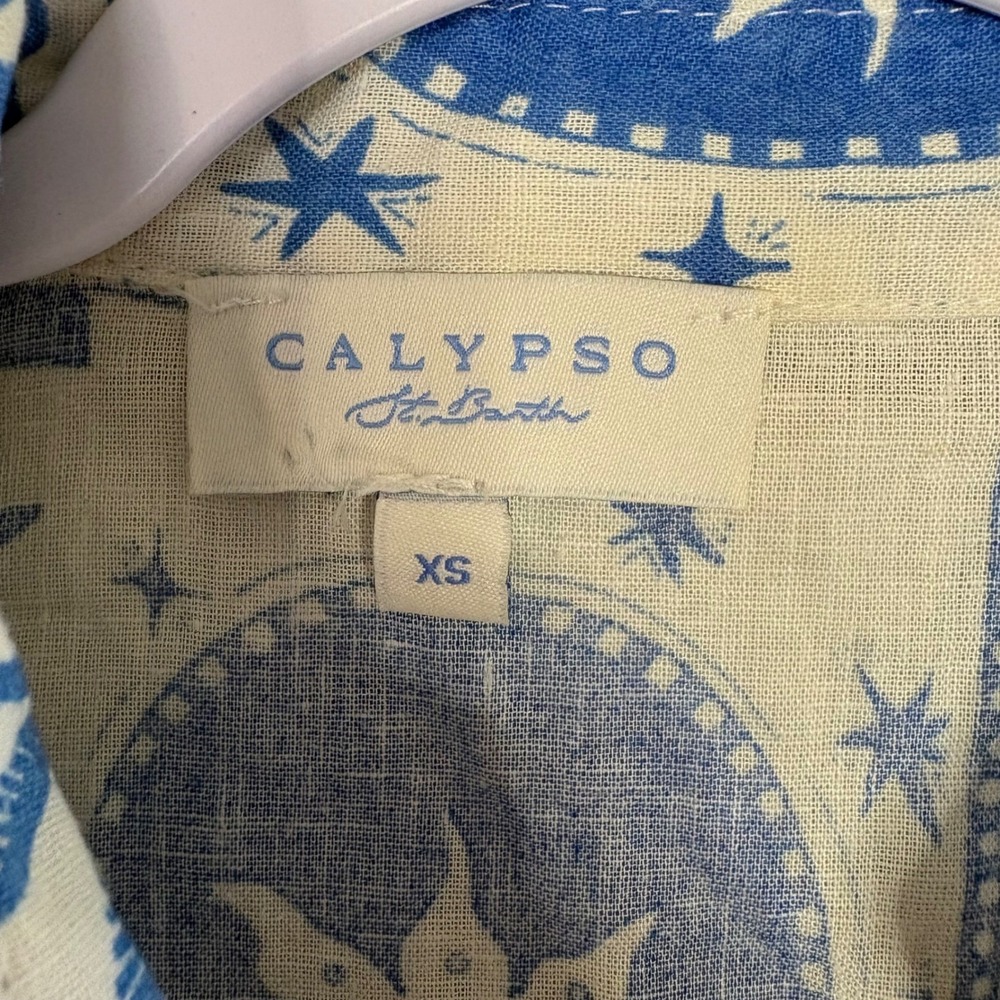 Calypso St. Barth Sleeveless Blouse Tank Linen Blend Women's Size XS - Picture 3 of 6